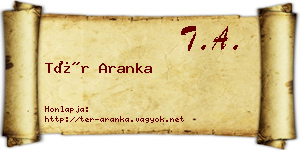 Tér Aranka névjegykártya